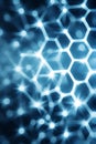 Futuristic Hexagonal Grid Network with Glowing Blue Lines, Digital Tech, Portrait Images Generative AI Royalty Free Stock Photo