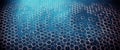 futuristic hexagonal grid pattern in blue Royalty Free Stock Photo