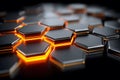 Futuristic Hexagonal Pattern with Glowing Elements - Modern Technology Design for Digital Art Generative AI Royalty Free Stock Photo