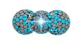 Futuristic Hexagonal Pattern Spheres with Blue Highlights and Bright Light Center Royalty Free Stock Photo