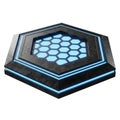 Futuristic Hexagonal Platform with Glowing Blue Honeycomb Pattern and Neon Edges Royalty Free Stock Photo