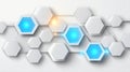 Futuristic Hexagonal Technology Design with Geometric Elements and Blue Glow on Modern Background Royalty Free Stock Photo