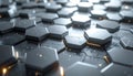 Futuristic Hexagonal Technology Surface with Glowing Lights Royalty Free Stock Photo