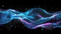 Futuristic high tech abstract background with dynamic waves and digital particle flow