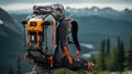 Futuristic Hiking Backpack. Semi-jetpack with Integrated GPS and Emergency Beacon. Generative AI