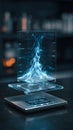 Futuristic hologram nutrition data analysis digital interface blue glow lab Futuristic hologram nutrition data analysis digital Royalty Free Stock Photo