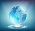 Futuristic hologram planet earth. Cloud computing concept Royalty Free Stock Photo