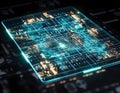 Futuristic Holographic Data Grid Interface Close Up Royalty Free Stock Photo