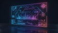 Futuristic Holographic Display with Digital City Blueprint, Data Analytics, and Advanced User Interface Royalty Free Stock Photo
