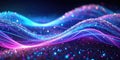 A Futuristic Holographic Dive into the Quantum Realm Dynamic Particle Waves in a Vibrant Neon Gradient Macro