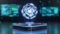 Futuristic Holographic Globe Display in High-Tech Environment Royalty Free Stock Photo