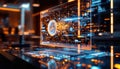 Futuristic Holographic Interface Displaying Advanced Data Analytics Royalty Free Stock Photo