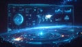 Futuristic Holographic Interface Displaying Global Data Royalty Free Stock Photo