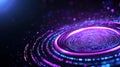 Futuristic Holographic Lock Streaming Binary Data Abstract digital art depicting a futuristic holographic lock with streaming