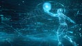 Futuristic Holographic management, Interactive strategy for optimized athlete development engagement Royalty Free Stock Photo