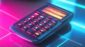 futuristic holographic style looping calculator Royalty Free Stock Photo