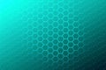 Futuristic honeycomb geometric grid with central glowing illumination for technology concepts. Royalty Free Stock Photo