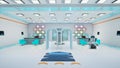Futuristic hospital hallway in metaverse concept. 3d render Royalty Free Stock Photo