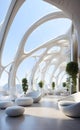 Futuristic hotel architecture of tomorrow concept