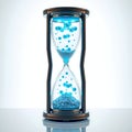 A futuristic hourglass with LED lights and metallic finish Royalty Free Stock Photo