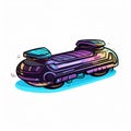 Futuristic Hoverboard Sprite: Colorful Absurdism Meets Grunge Skateboarding