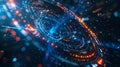 Futuristic hud display showing rotating circles and data flow Royalty Free Stock Photo