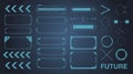 Futuristic HUD Elements Set with Blue Sci-Fi Interface Design for UI UX & Gaming Display Royalty Free Stock Photo