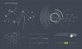 Futuristic HUD elements vector collection. Space technology background graphic design objects.