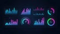 Futuristic HUD Infographic Elements - Data Visualization and Analytics Dashboard Royalty Free Stock Photo
