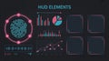 Futuristic HUD Interface: Biometric Fingerprint, Data Graphs & UI Elements Royalty Free Stock Photo