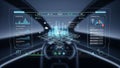 Futuristic HUD Interface with Cityscape Royalty Free Stock Photo