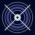 Futuristic HUD interface displaying a loading diagnostic screen with intricate digital infographic UI elements set
