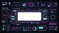Futuristic HUD Interface Elements with Neon Glow and Data Displays Royalty Free Stock Photo