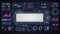 Futuristic HUD Interface Elements with Neon Glow and Data Displays Royalty Free Stock Photo