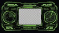 Futuristic HUD Interface with Green Elements and Transparent Screen Royalty Free Stock Photo