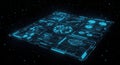 Futuristic Hud Interface Neon Display with Data Visualizations Royalty Free Stock Photo