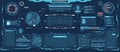 Futuristic hud interface. Sci-fi virtual communication display layout. Digital hologram screen, spaceship control panel
