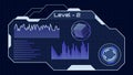 Futuristic hud interface showing level 2 with charts, loading diagnostic display, digital infographic ui elements and a