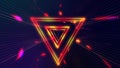 Futuristic HUD triangle tunnel VJ illustration. 4K Neon motion graphics for LED