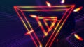 Futuristic HUD triangle tunnel VJ illustration. 4K Neon motion graphics for LED