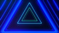 Futuristic HUD triangle tunnel VJ illustration. 4K Neon motion graphics for LED