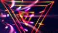 Futuristic HUD triangle tunnel VJ illustration. 4K Neon motion graphics for LED