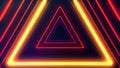 Futuristic HUD triangle tunnel VJ illustration. 4K Neon motion graphics for LED