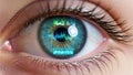 Futuristic Human Eye with Digital Data Overlay iris Royalty Free Stock Photo