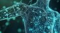 Futuristic Human Scan Data Circuitry and Digital Anatomy Visualization Royalty Free Stock Photo