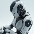 Futuristic humanoid robot with advanced technology and artificial intelligence Royalty Free Stock Photo