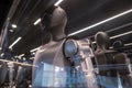 futuristic humanoid robot named Tesla Bot Optimus, designed by Tesla, stands in sleek, modern environment, showcasing advanced