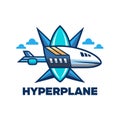 Futuristic hyperplane logo showcasing speed and innovation with a sleek, modern design. Royalty Free Stock Photo