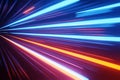 Futuristic hyperspace speed Tunnel light trail Streaks background 3D rendering