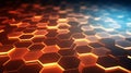 Futuristic illuminated honeycomb pattern. Abstract hexagonal grid design Royalty Free Stock Photo